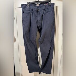 Faherty Navy Blue Stretch Terry Chino Pants, Size 35x32, Slim Straight, 5-Pocket